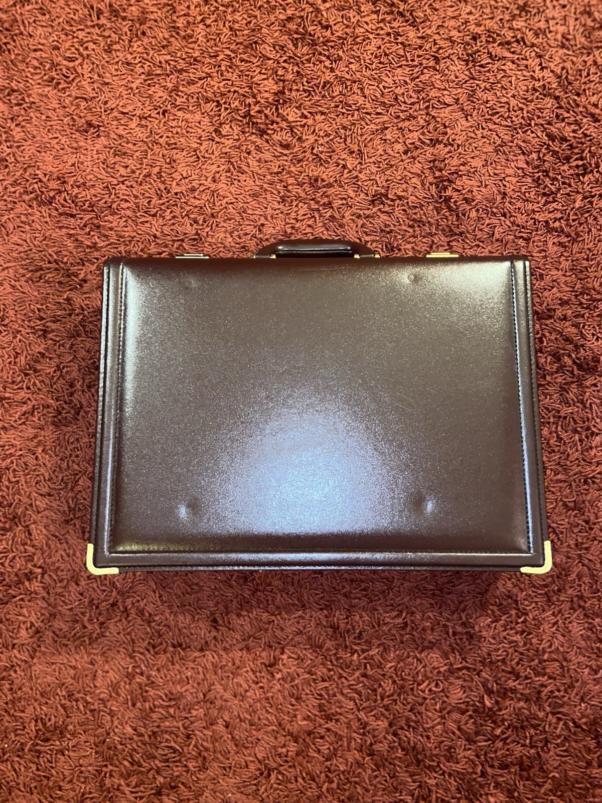 Burgundy Leather Briefcase w/ Combination Lock Executive Business Attache Case