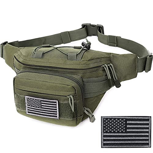 Tactical Fanny Pack, Military Waist Bag Hip Belt Bumbag Utility 1 Pack Green