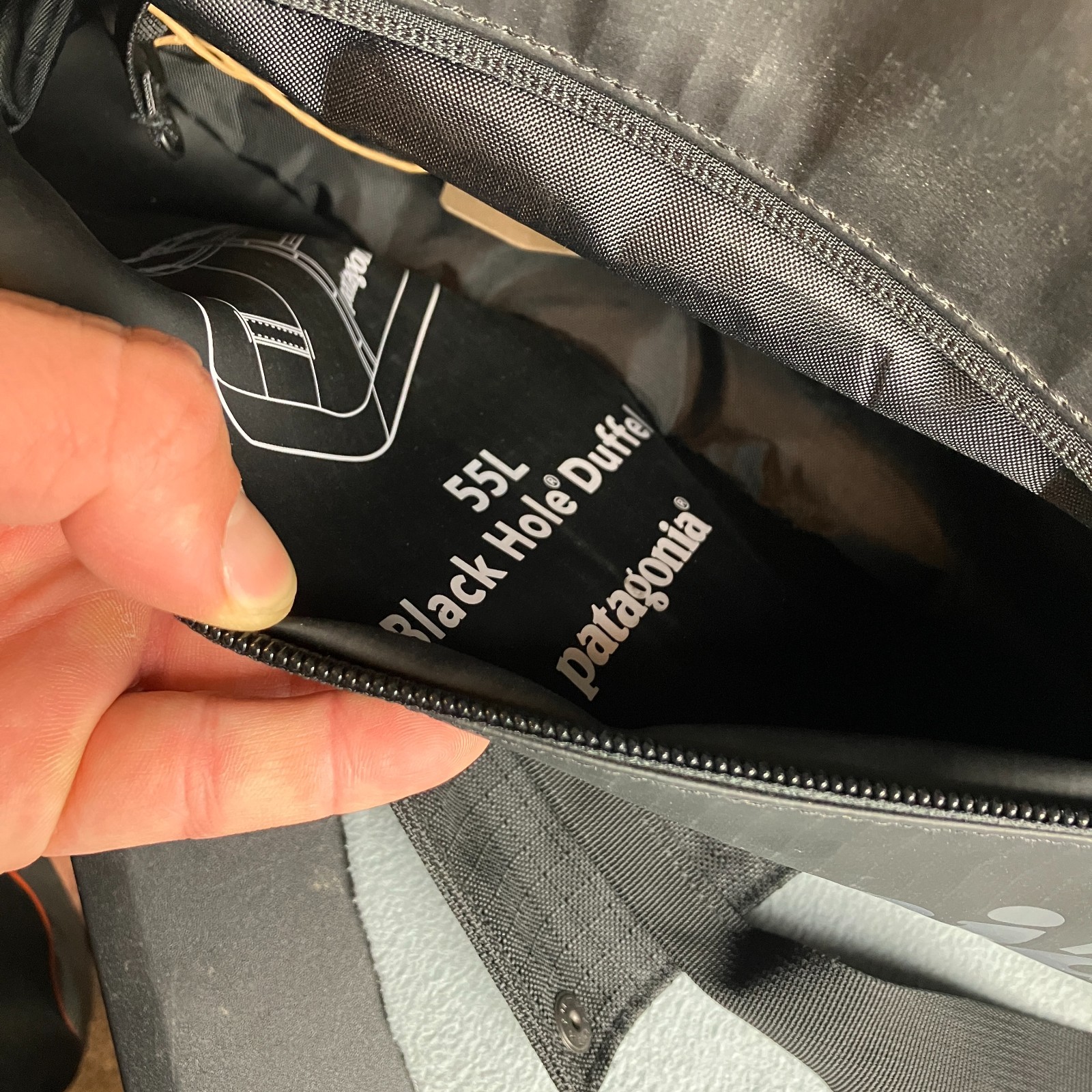 Patagonia Bag One Size Large Black Hole Duffel 55L Travel *No Shoulder Strap