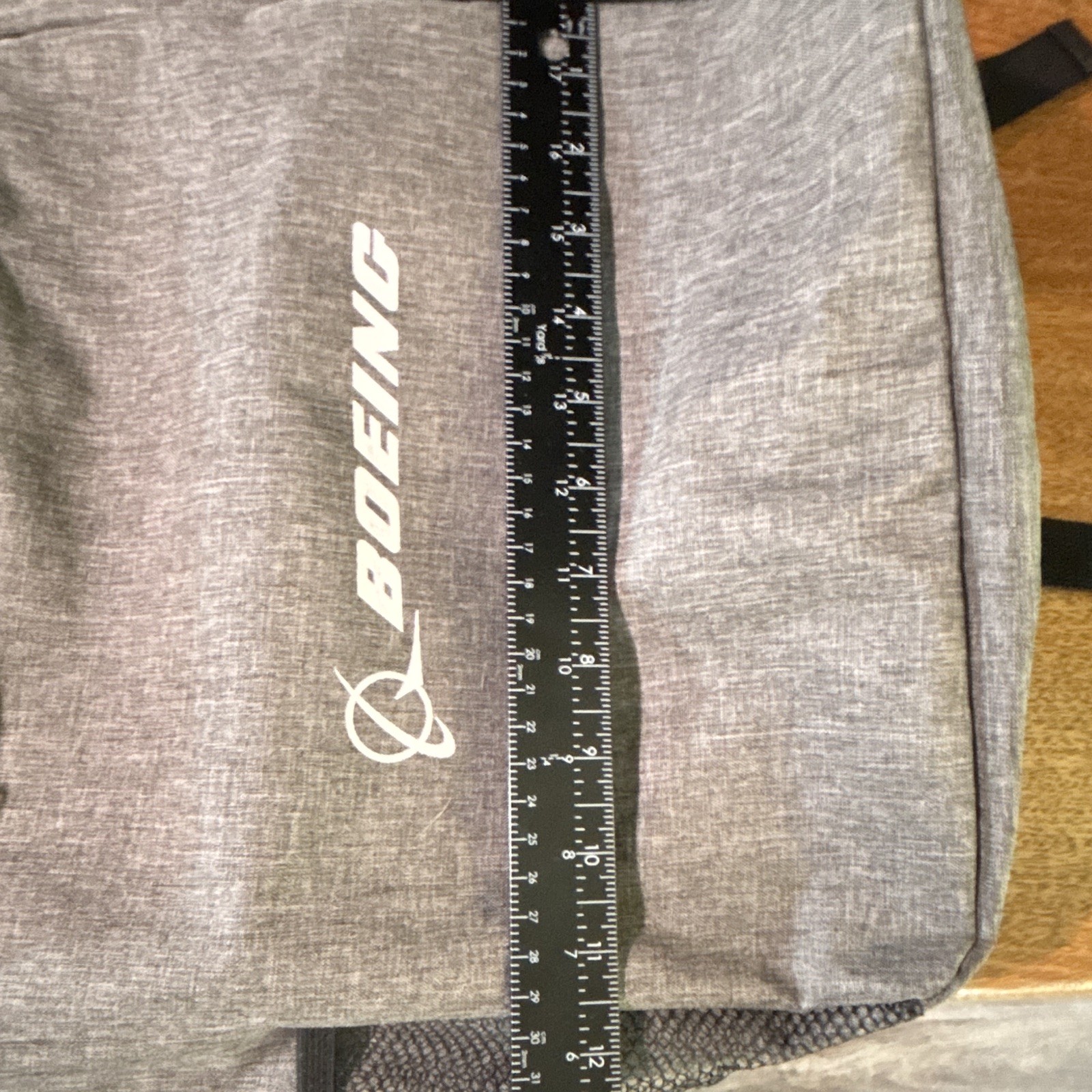 Boeing Gray Logo Backpack Medium Zip Closure w/ Front Pocket Adjustable Straps