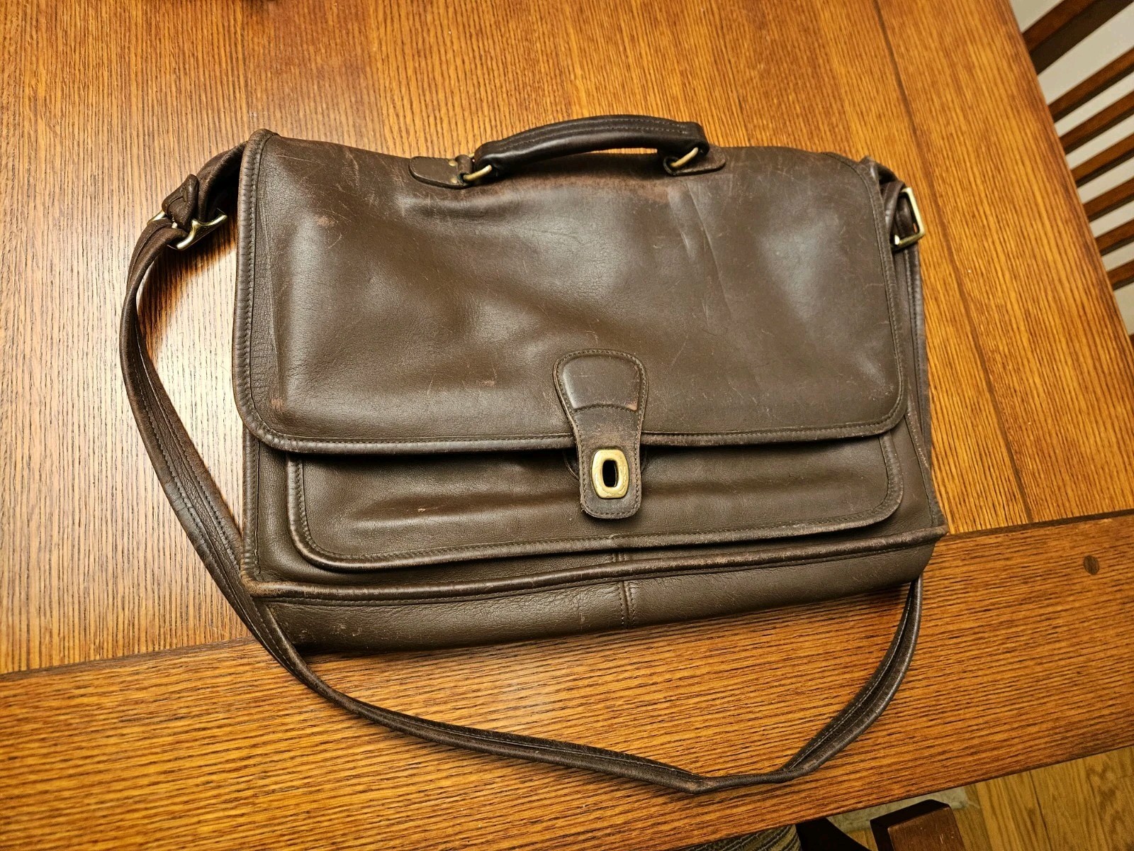 Coach Metropolitan Messenger Bag Briefcase Brown Leather Authentic Vintage