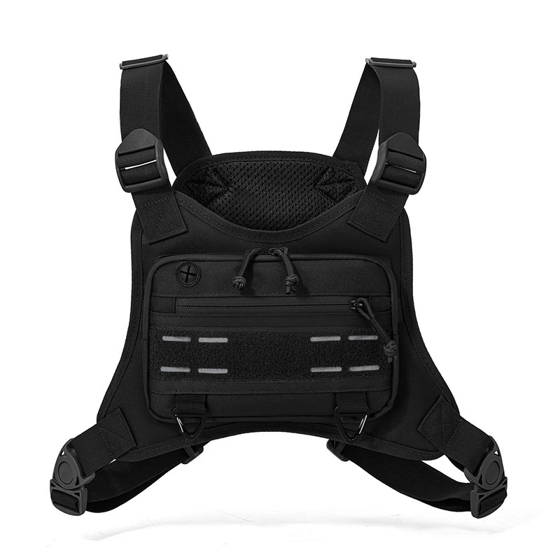 Tactical Front Chest Rig Bag Vest for Camping Hunting Shoulder Bag Men Fishing C