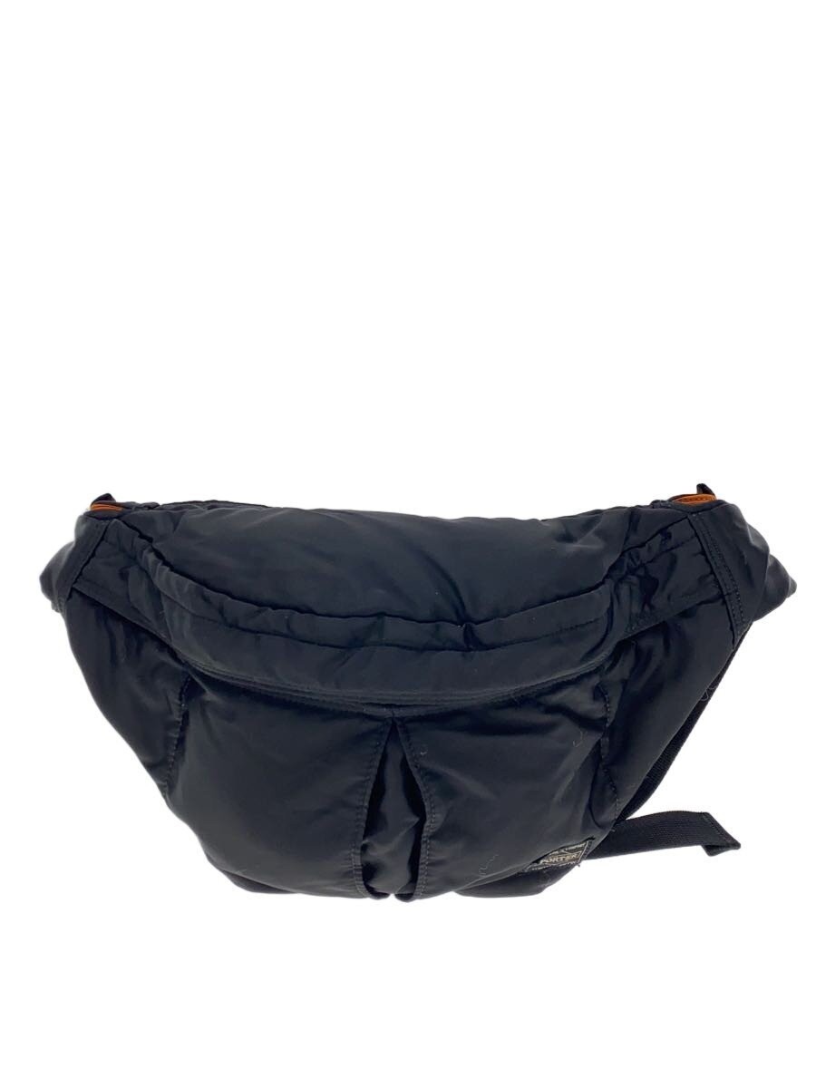 Authentic PORTER Nylon Waist Bag Black 20cm High 23cm Wide Unisex Logo Bag
