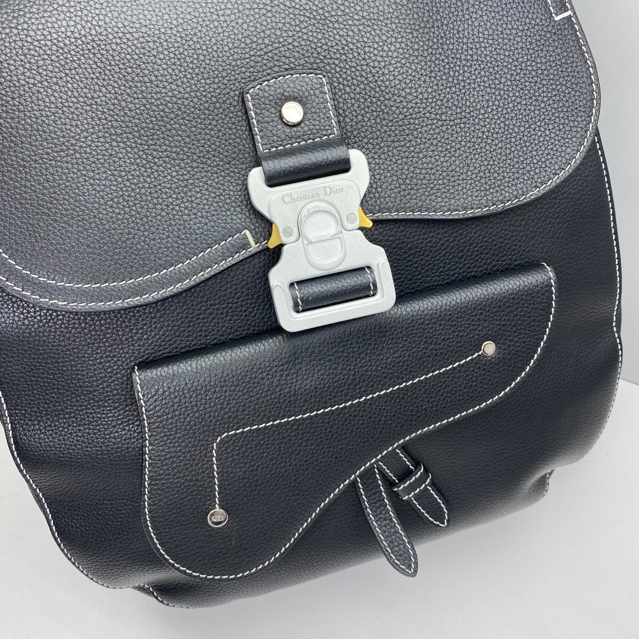 Dior Pre-Owned Authentic Gallop Black Leather Backpack 40x28x12cm