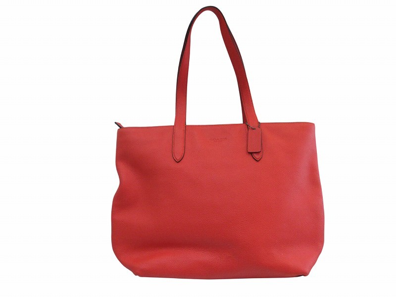 Coach Leather Tote Bag Men’s Red 12×4.7×3.2in Excellent Condition