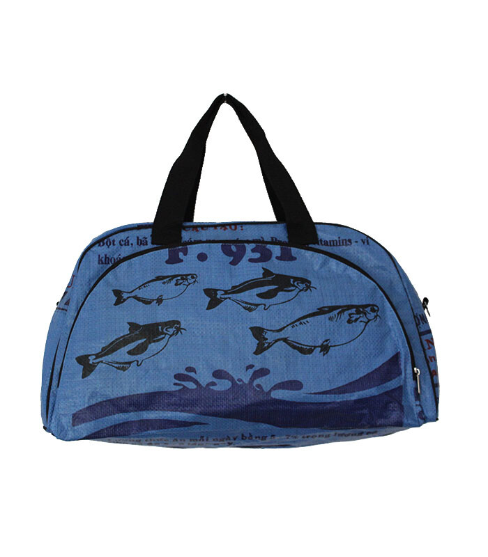 Recycled Fish Feed Deluxe Cabin Size Travel Bag Fair Trade from Cambodia