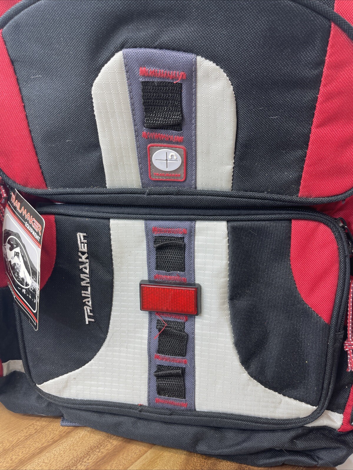 Trailmaker Backpack Classic Lightweight Travel 16.5″ Bookbag Red Black New