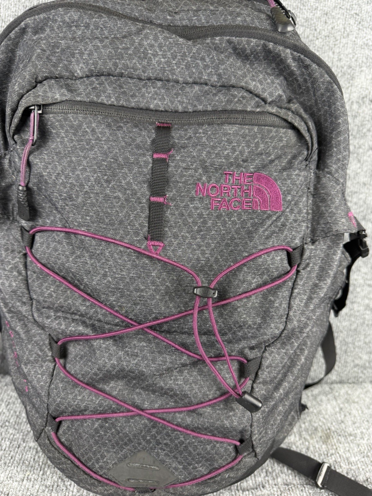 The North Face Borealis Backpack Gray Purple Womens School Laptop Bag Preowned