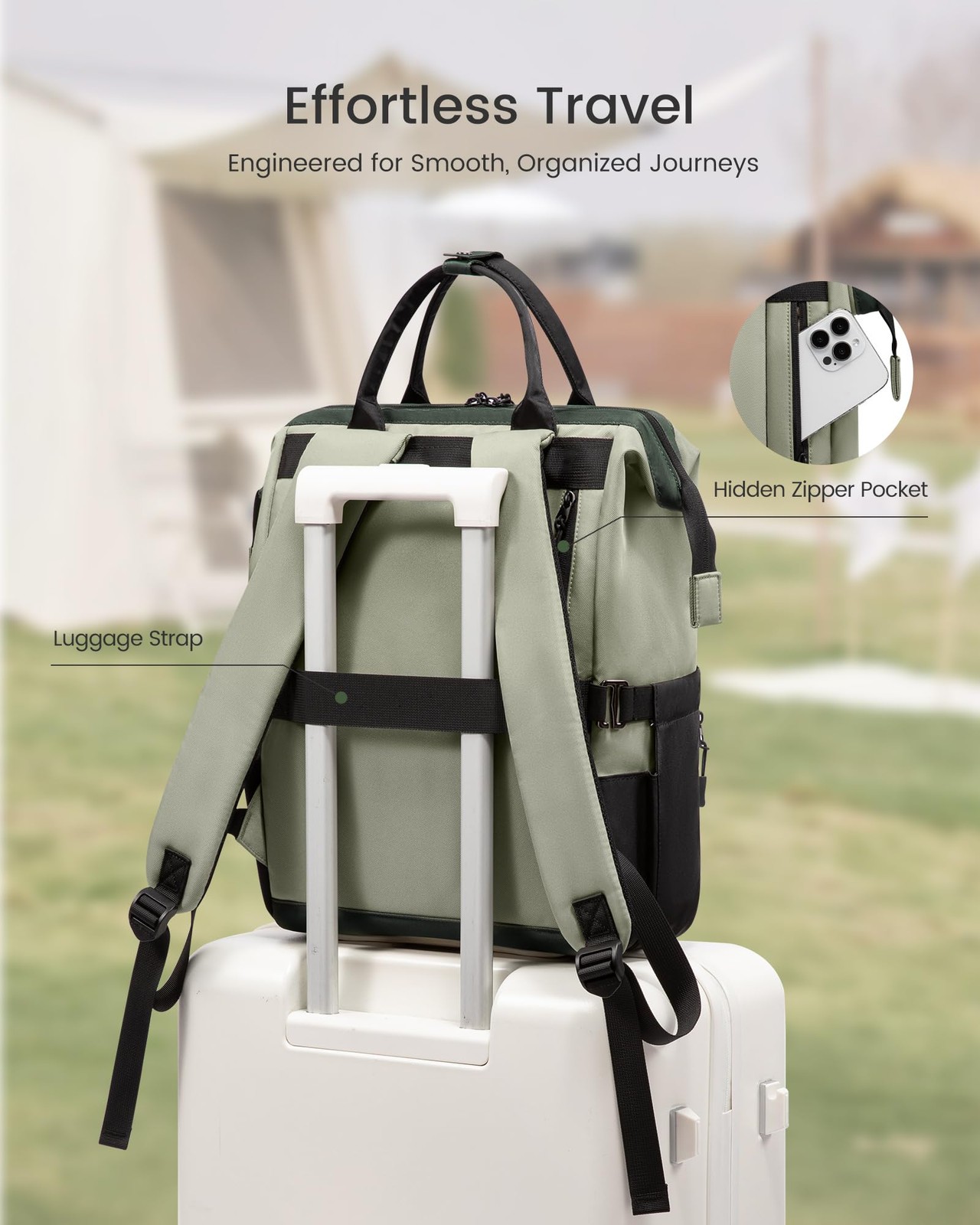 LOVEVOOK 15.6 Inch Laptop Backpack for Women, Water Resistant Travel Bag