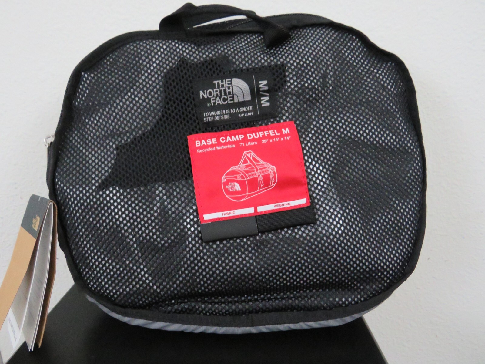 The North Face Medium Base Camp Duffel Packable Travel Backpack – Black / White