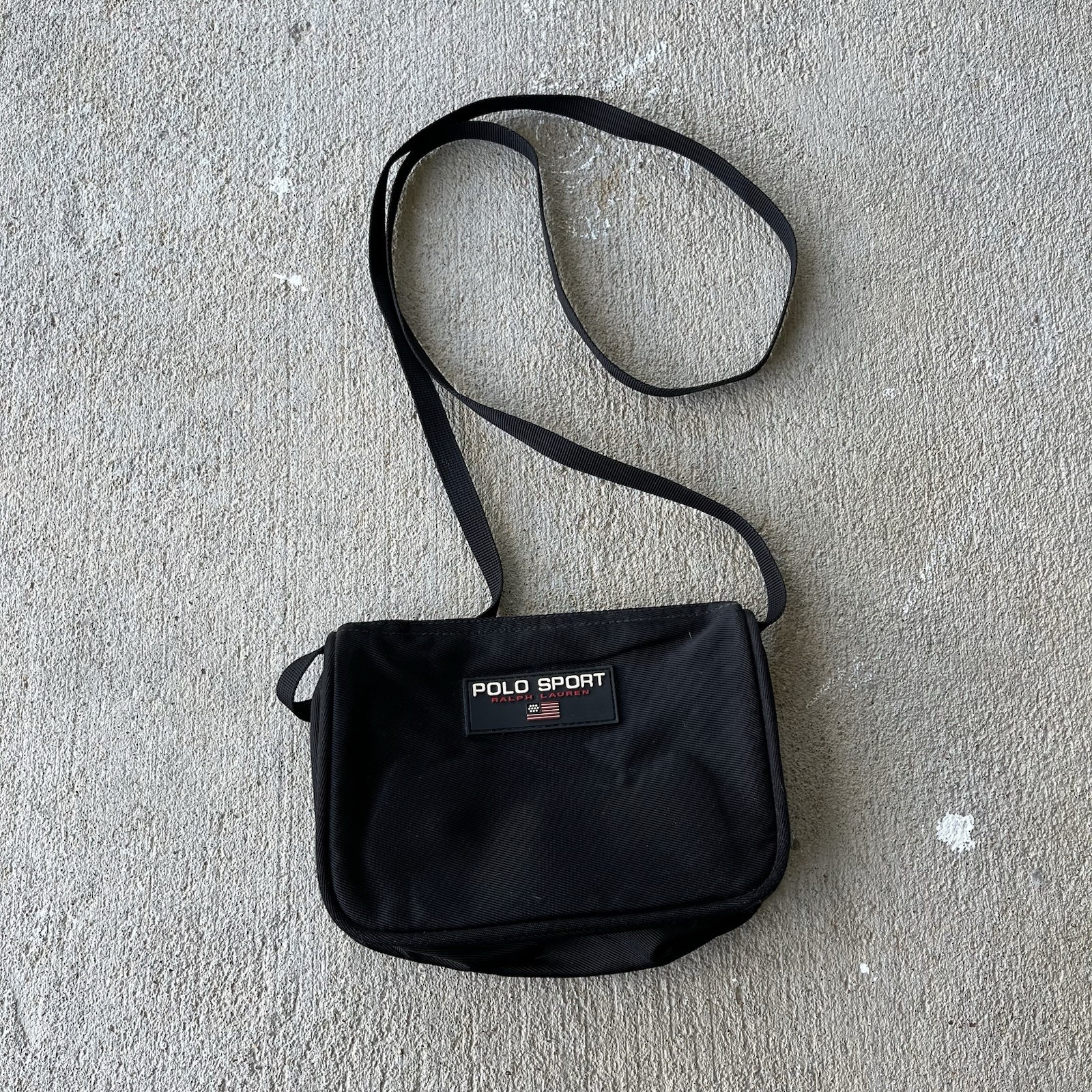 Vintage Polo Sport Ralph Lauren Crossbody Bag Black