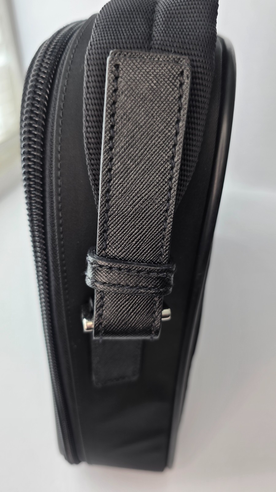 Authentic Prada Black Tessuto Nylon Briefcase Laptop Bag w/ Strap USA Seller