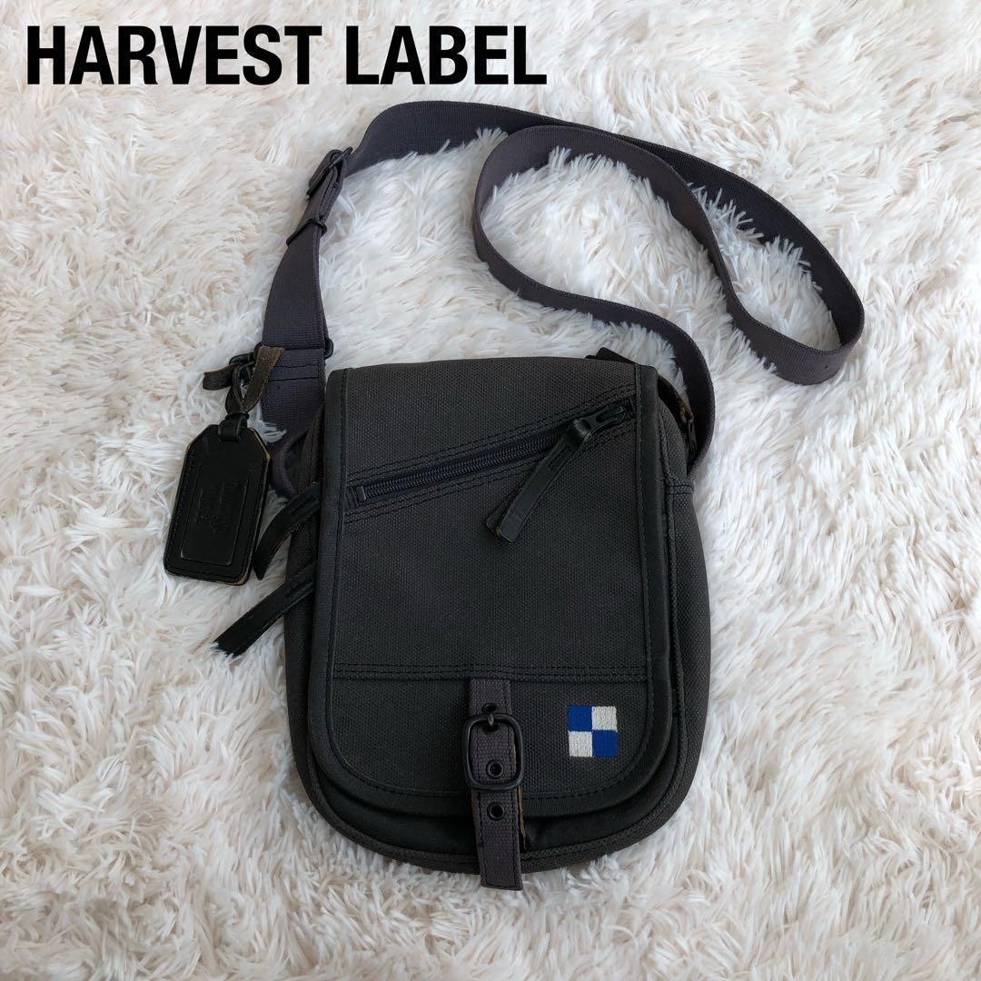 Authentic HARVEST LABEL Canvas Shoulder Bag 吉田カバン PORTER Gray 21cm x 26cm x 4cm