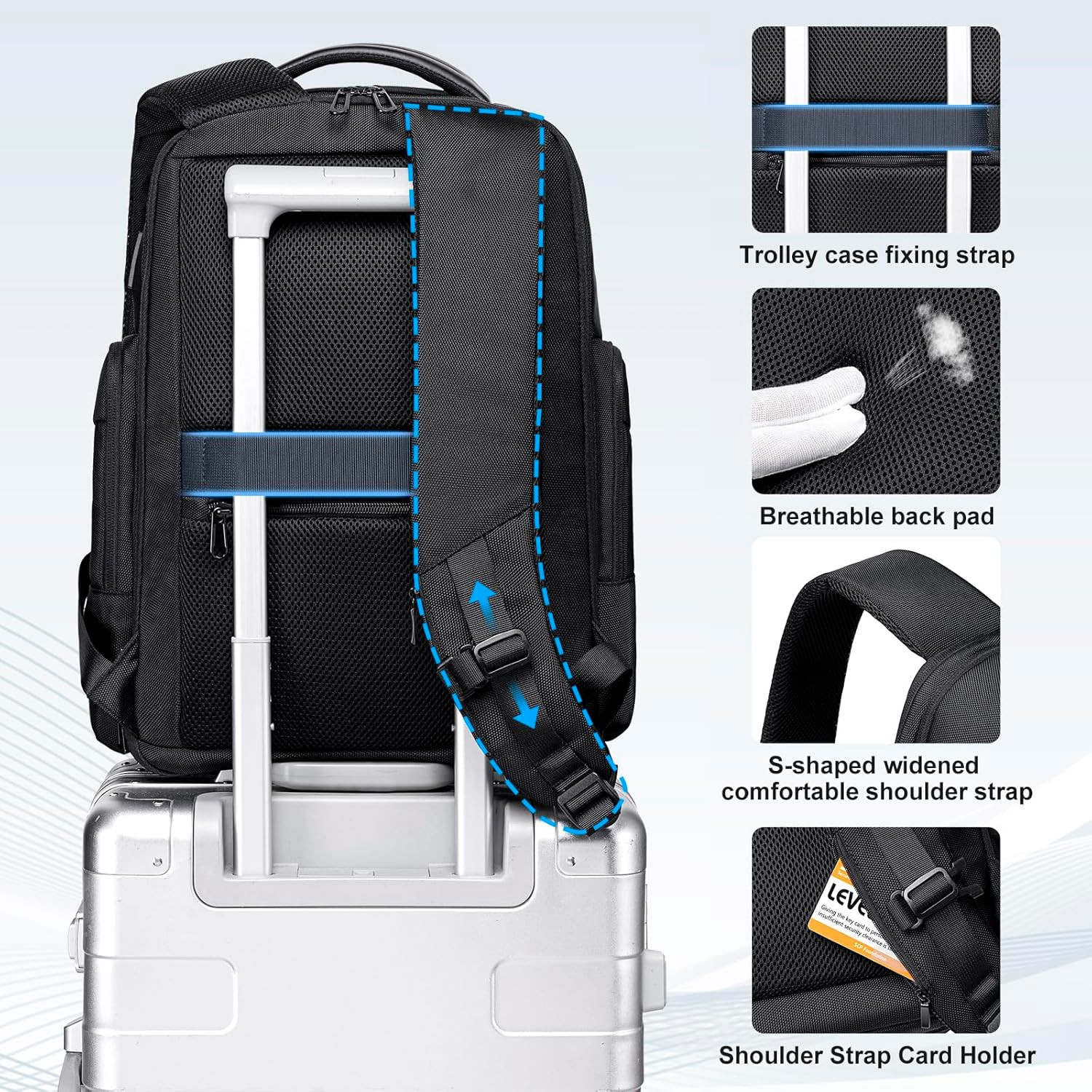 Versatile Large Business Travel Backpack with USB Port & Water-Resistant Design