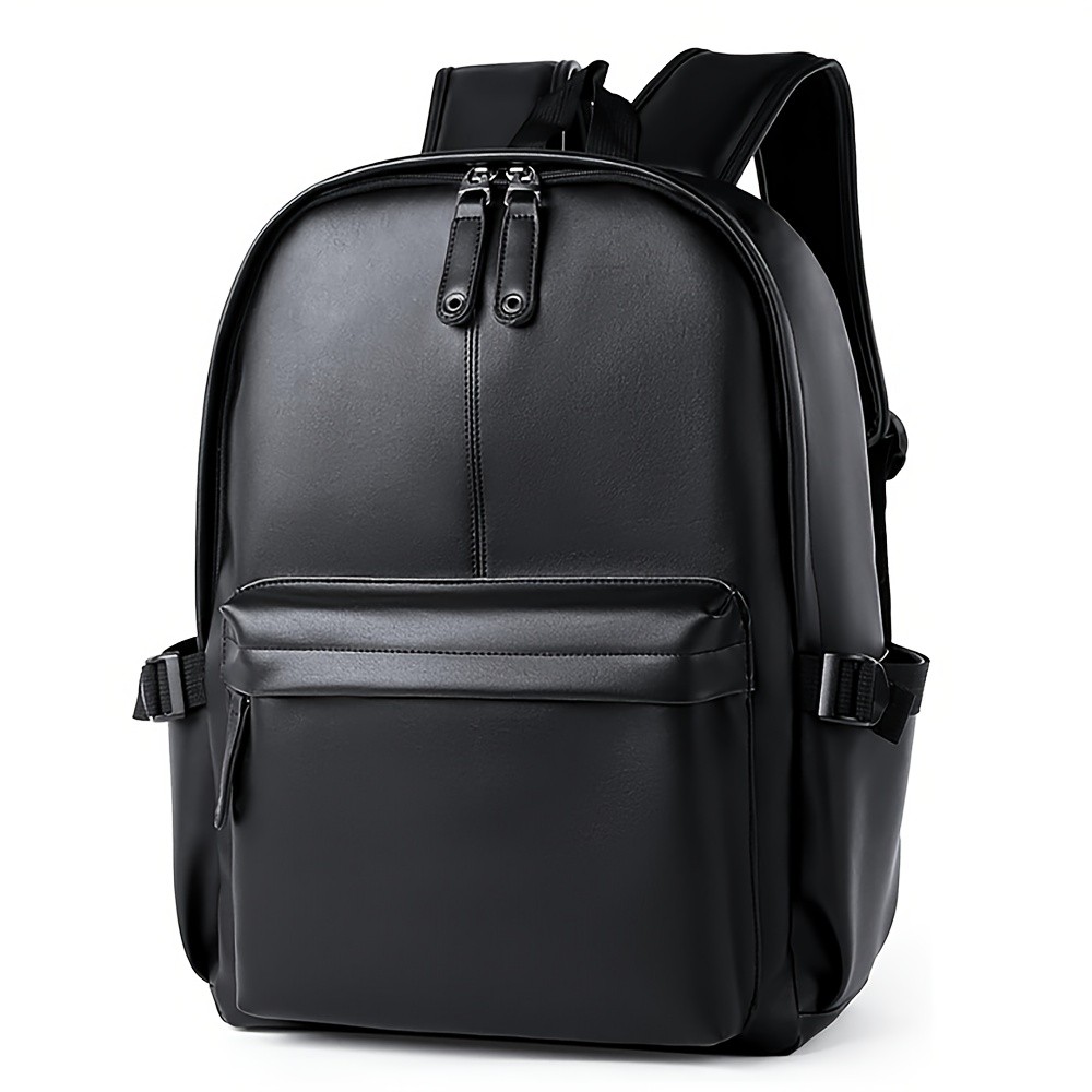 US Mens Leather School Backpack Laptop Travel Waterproof College Bag Black
