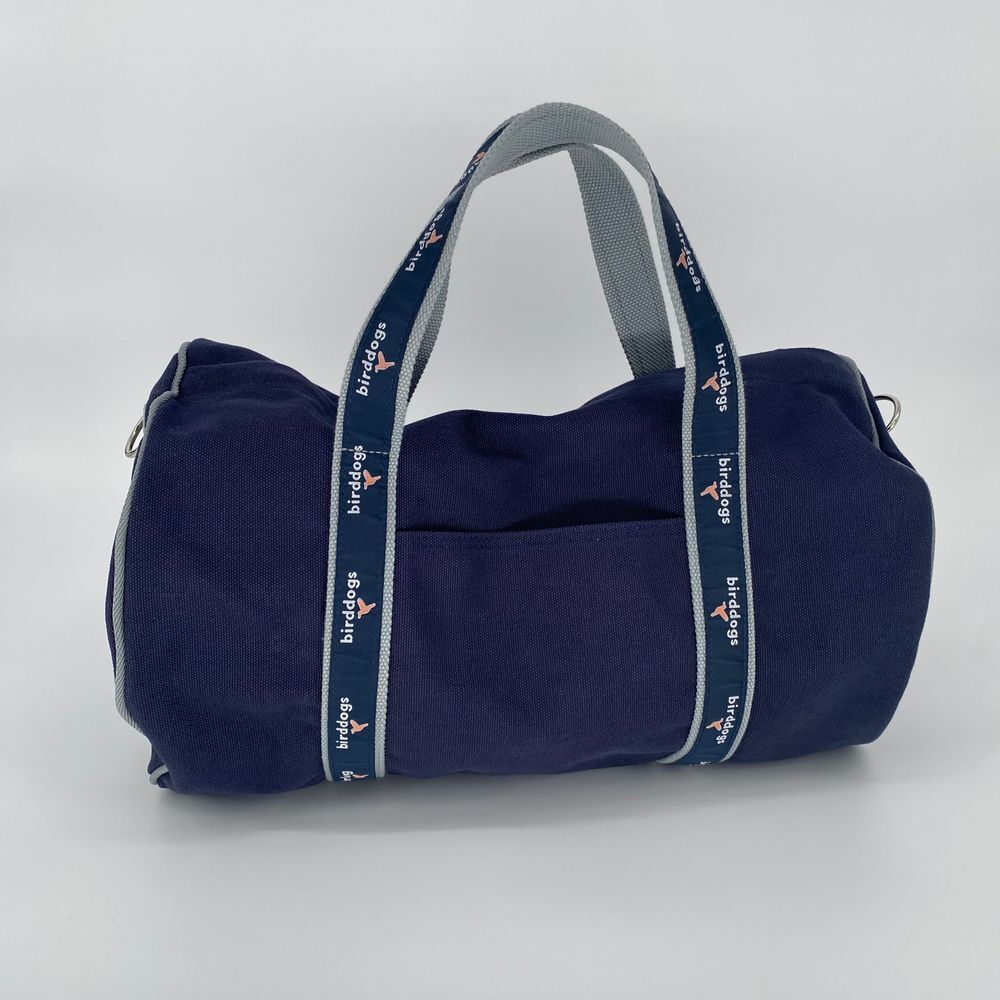 Birddogs Duffle Gym Bag Canvas Travel Carry On Weekend Bag Navy Blue Logo