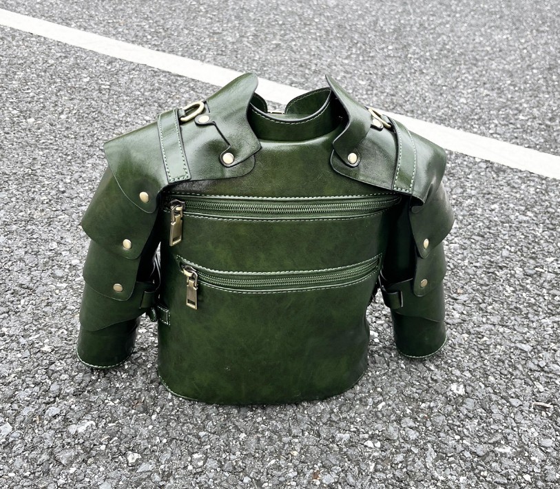 New Artificial Leather Rivet tie armor combat suit Shoulder Bag