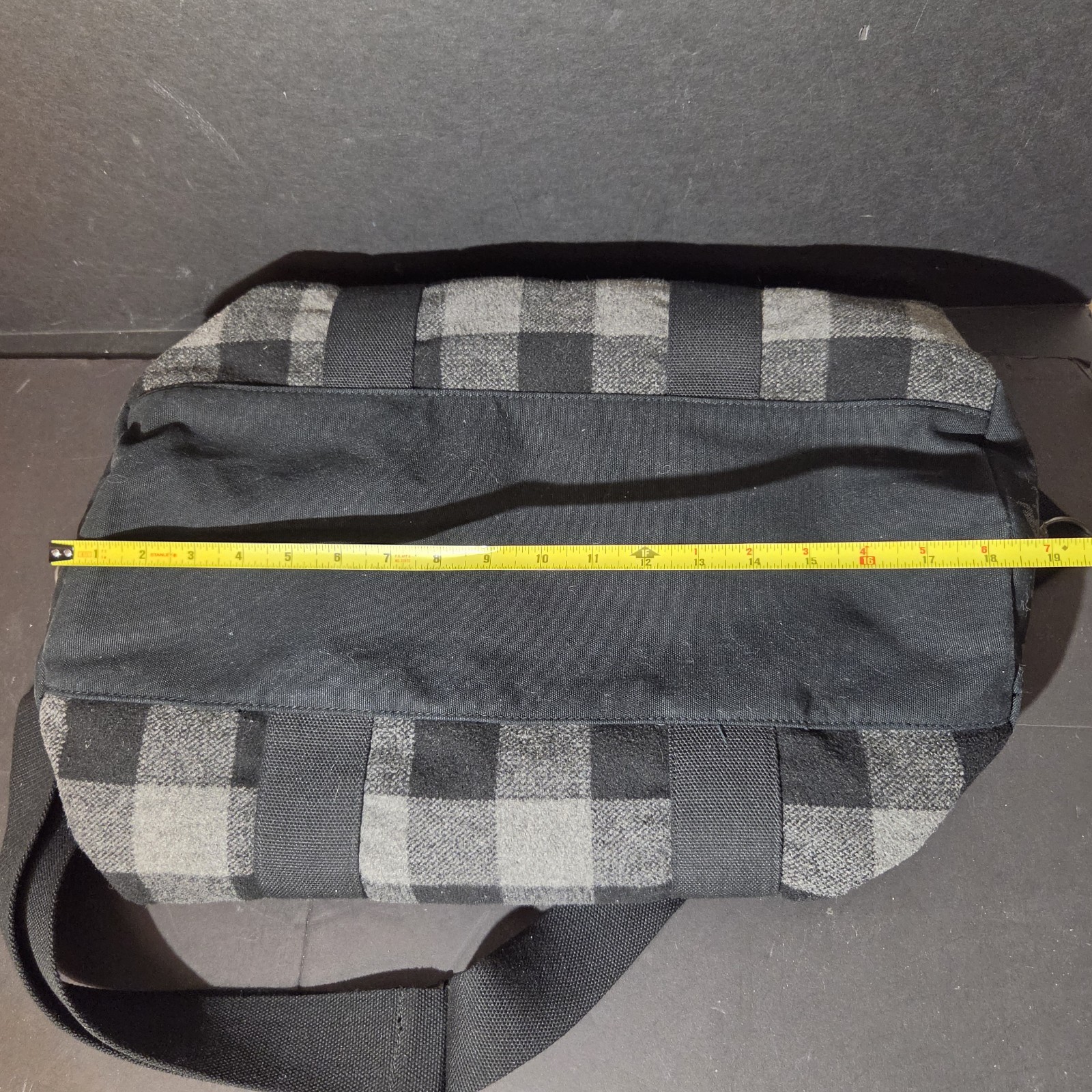 American Eagle Outfitters Black and Gray Plaid Flannel Weekender Duffle Bag AEO