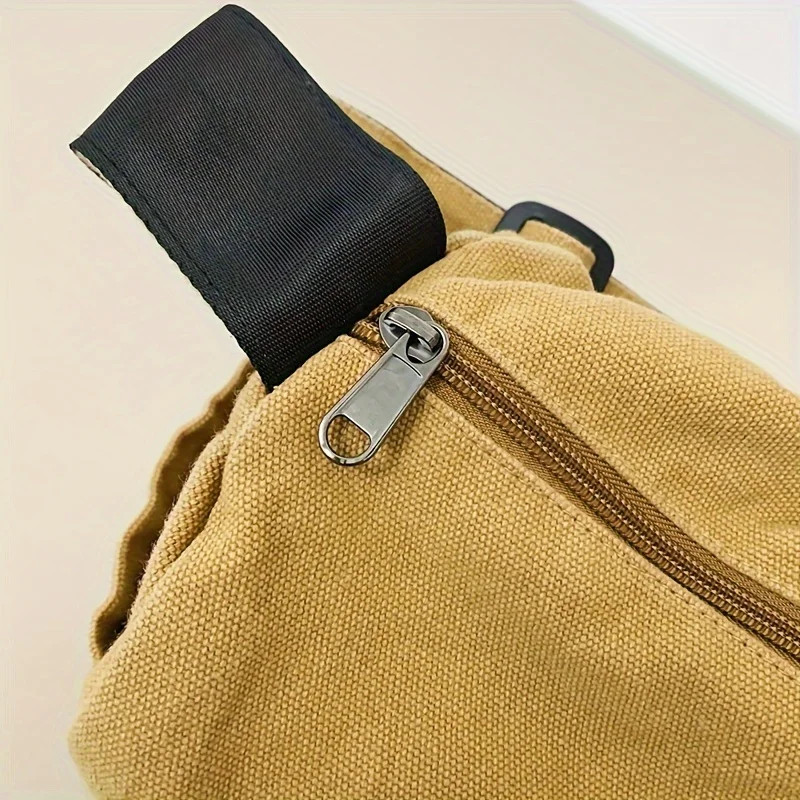 Casual Canvas Messenger Bag Large Capacity Adjustable Shoulder Crossbody
