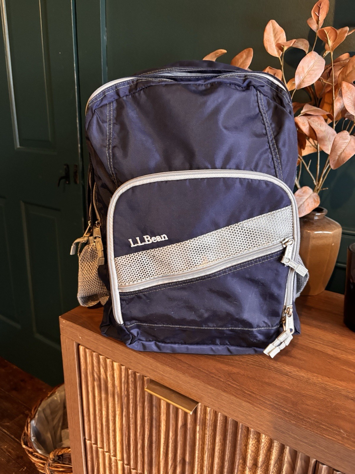 LL Bean Navy XL Reflective Backpack