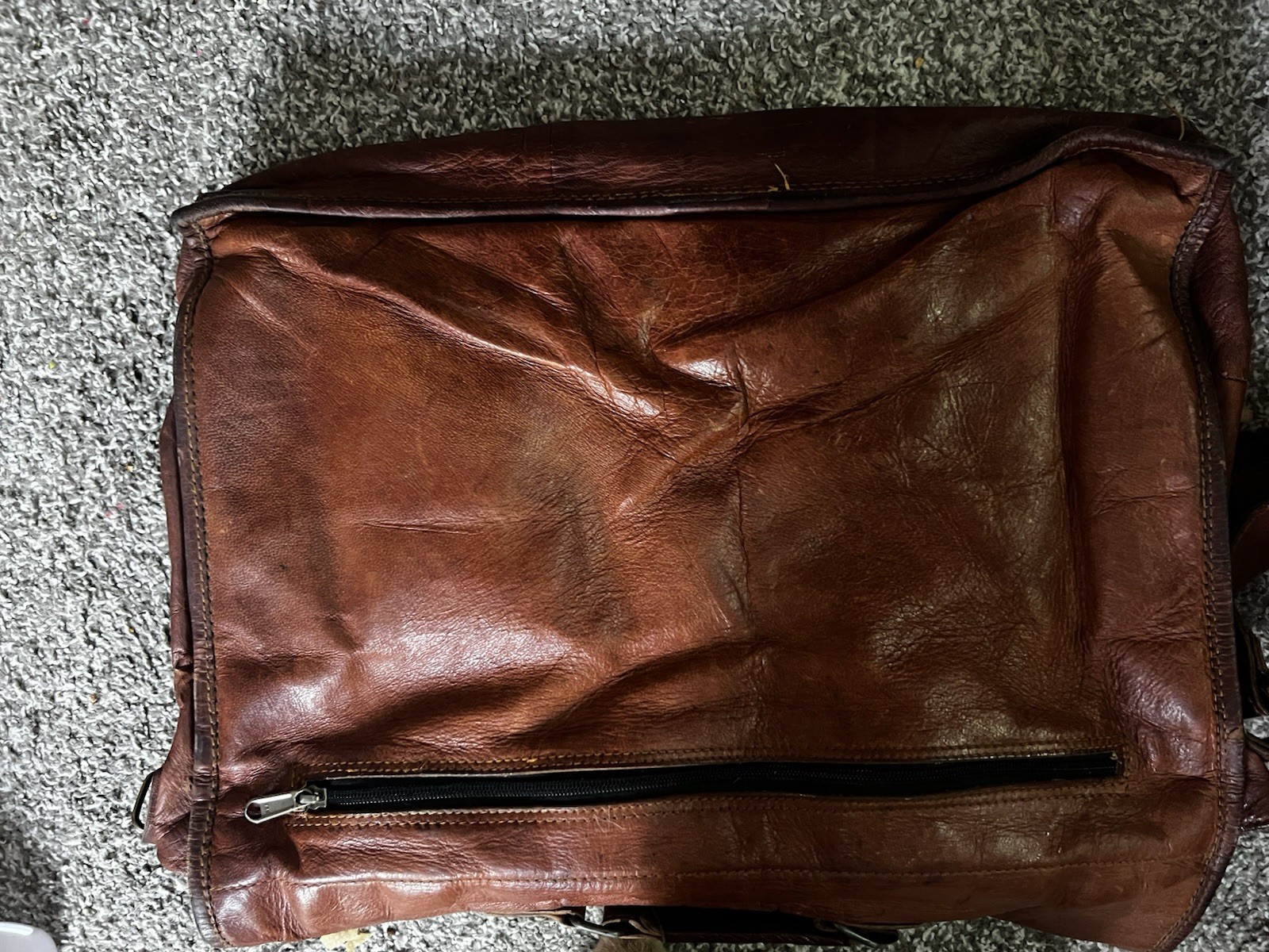 Komal’s Passion Leather Brown Large Messenger Bag Buckle Zip