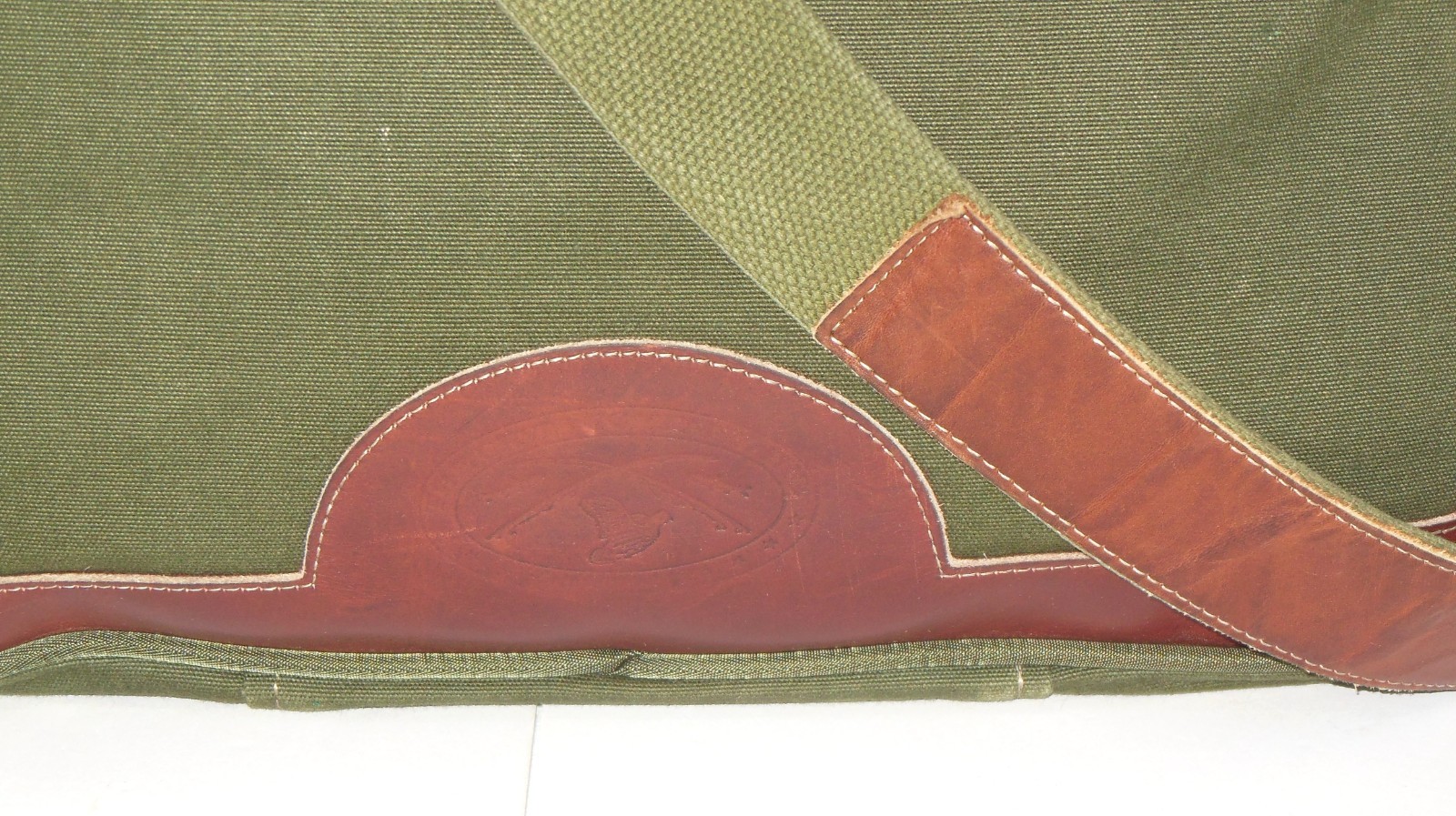 Orvis Battenkill 2 Sided Travel Bag Canvas Leather Green Luggage Carry On