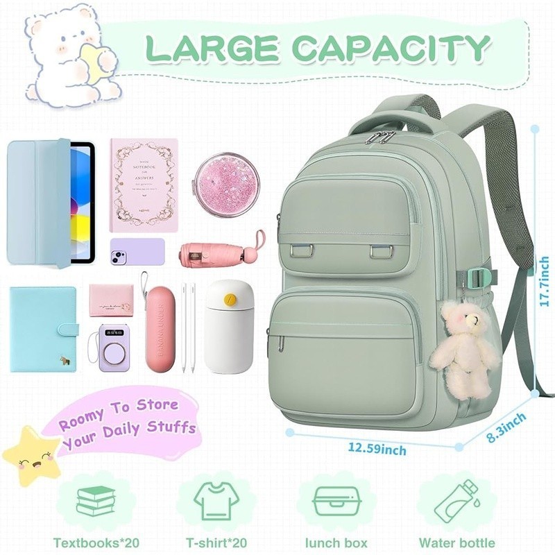 Lightweight Laptop Backpack School Travel Bag Multi Pocket Anti-Theft Design New