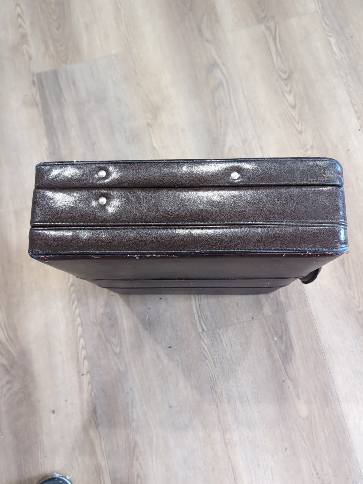 Top Grain Leather Combination Lock Briefcase- Burgundy