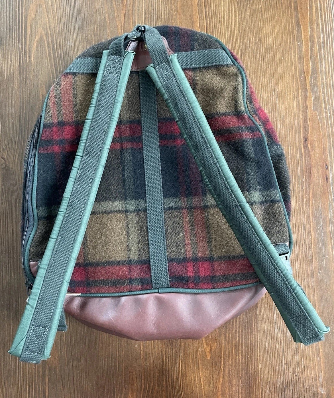 Vintage Orvis Backpack Plaid / Multicolor Brown Leather Made In USA Euc Rare 90s