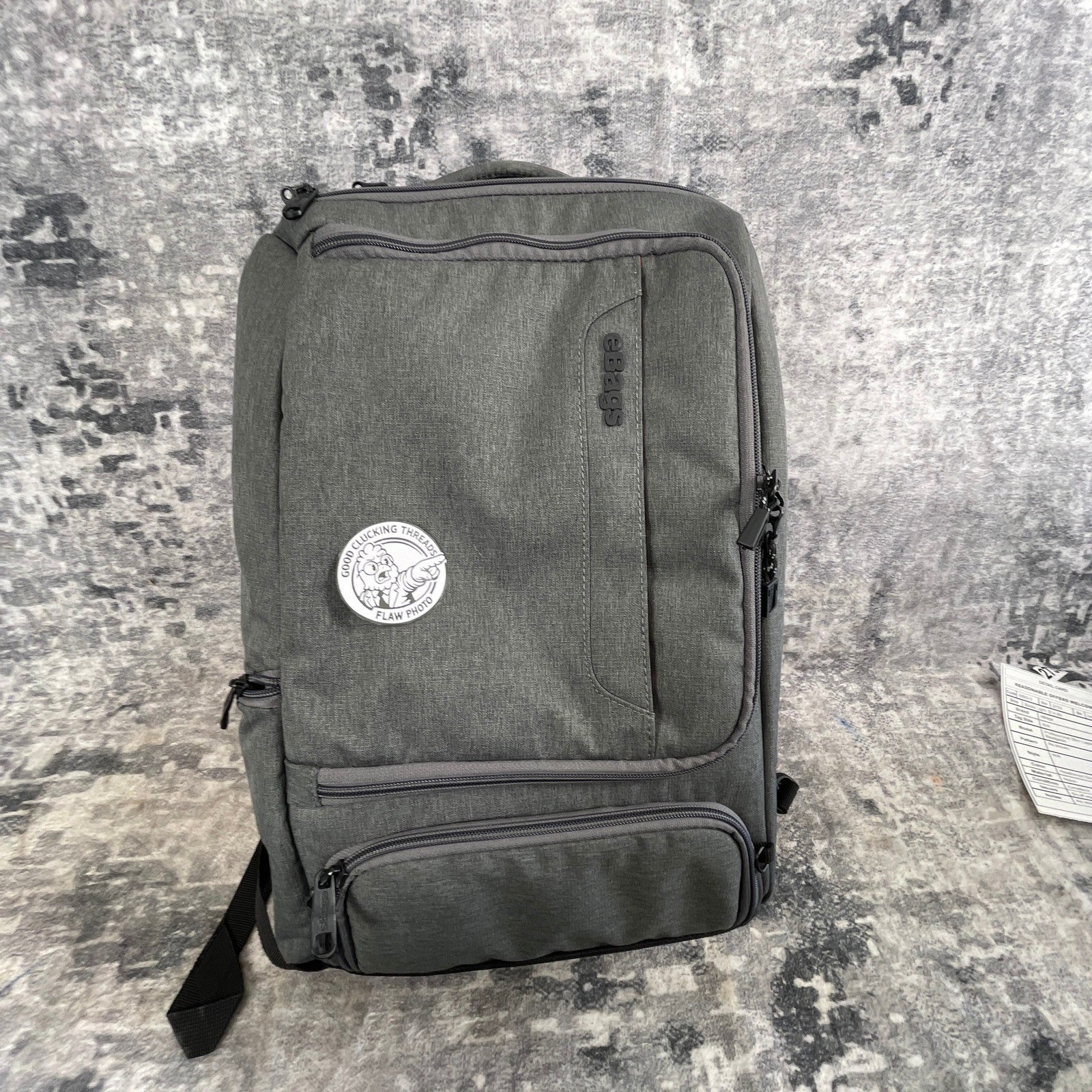 eBags Gray Professional Slim Laptop Backpack Heathered Graphite Travel Nylon Bag