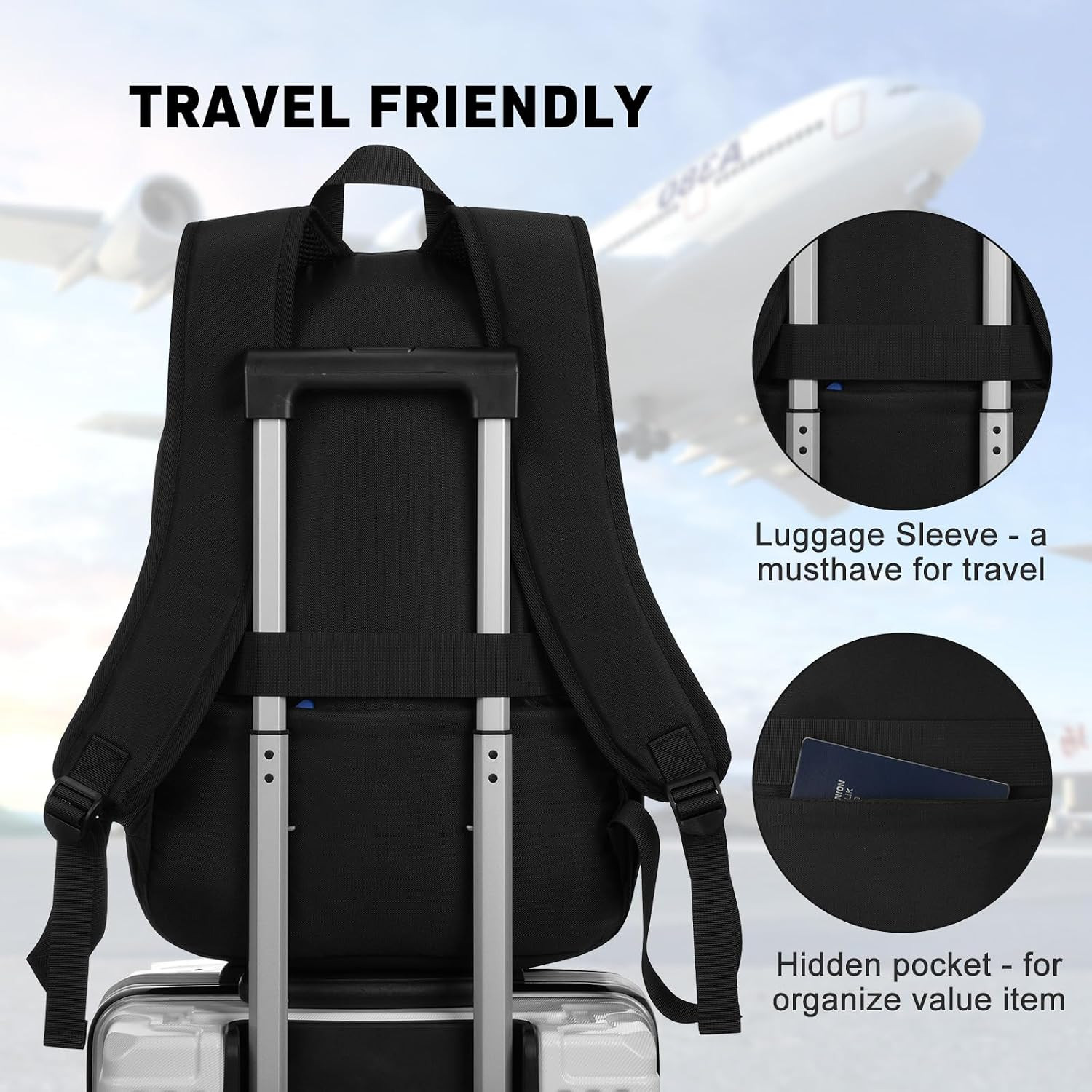Big School Laptop Backpack for College Men Women,Bookbag for Middle High School