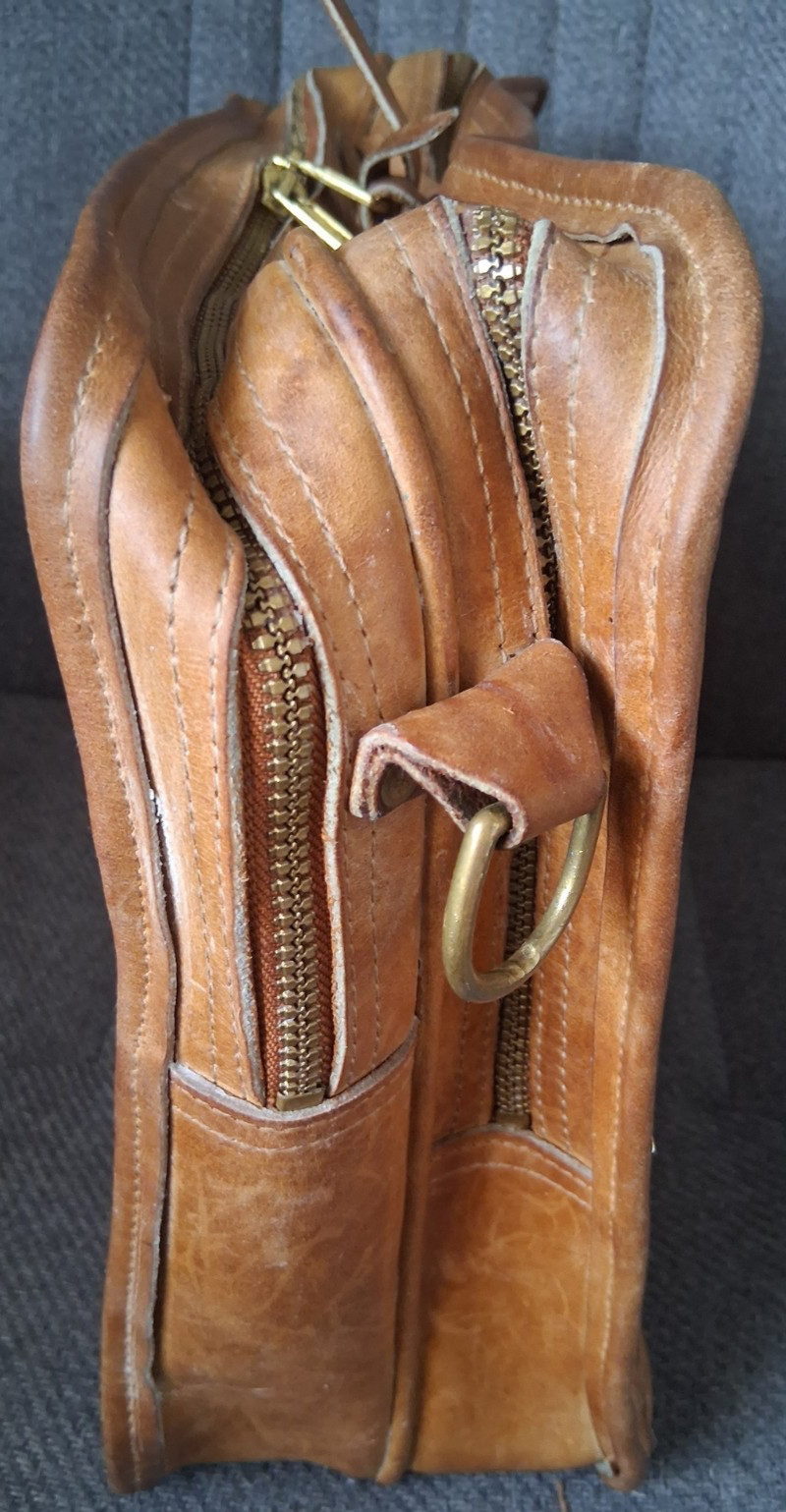 Orvis Briefcase Satchel Bag Brown Leather Vintage Gokey Style