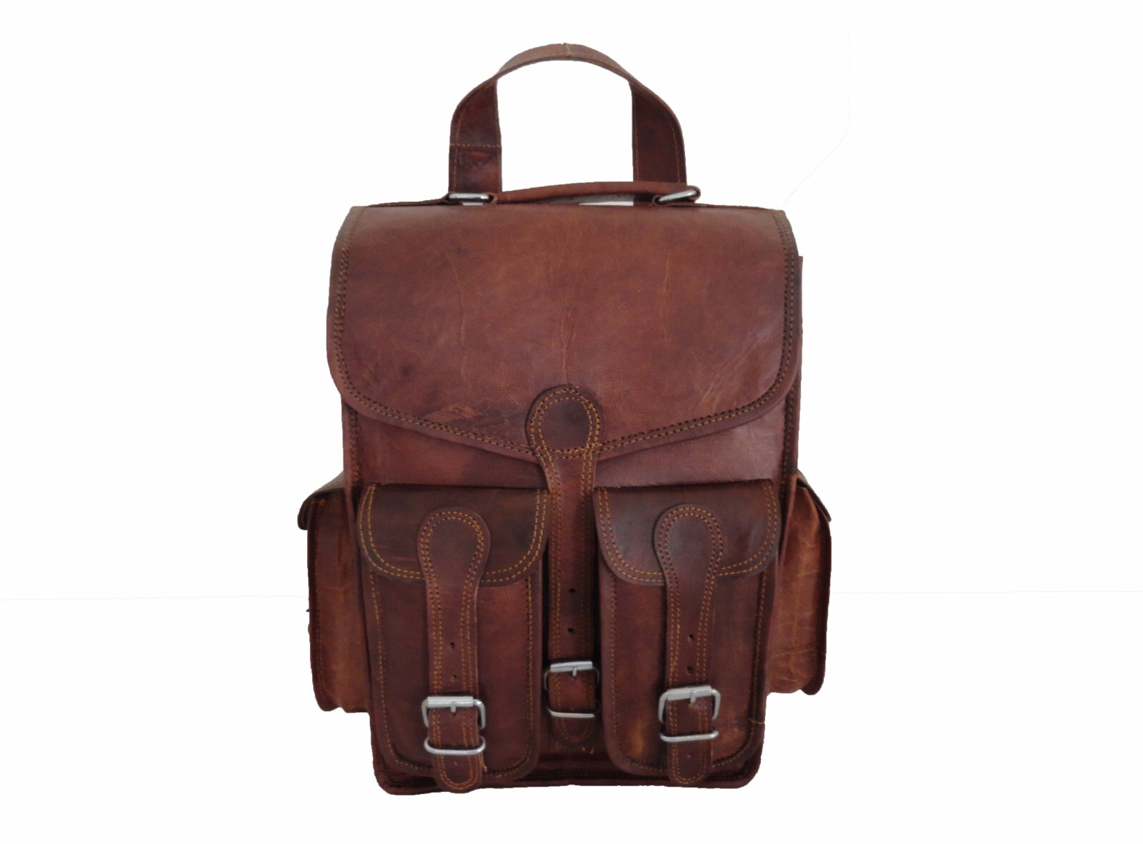 11″ Leather Backpack Convertibe Messenger Bag iPad/Tab Satchel Rucksack Shoulder