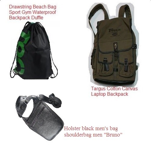 Targus Cotton Canvas Laptop Backpack Drawstring Beach Bag Sport Gym Waterproof