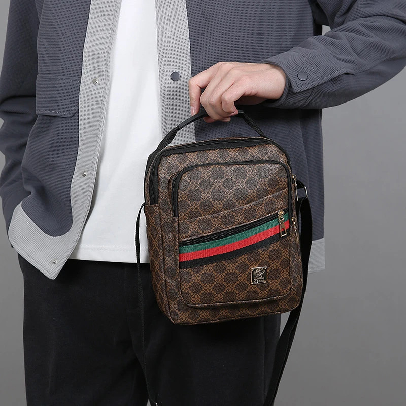 Men’s Crossbody Bag Multi-Layer Large Capacity Waterproof Oxford Casual Business