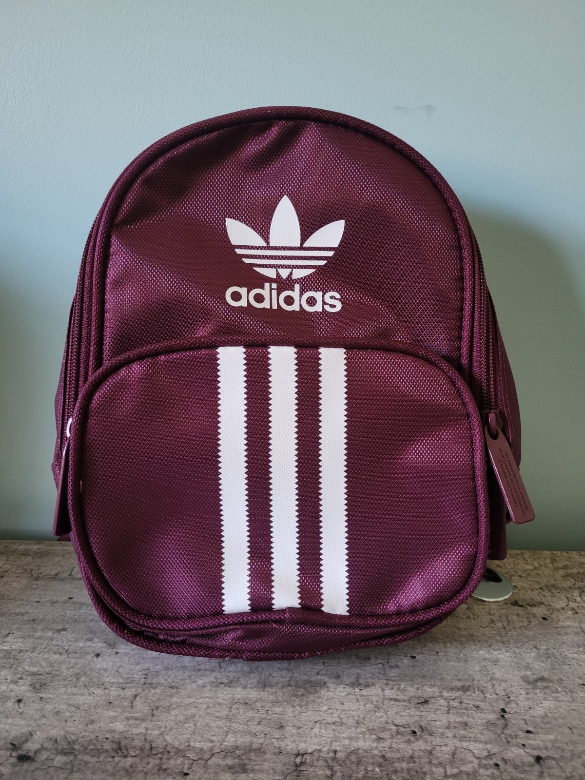 Adidas Maroon Adjustable Mini Backpack Adidas 3 Stripes