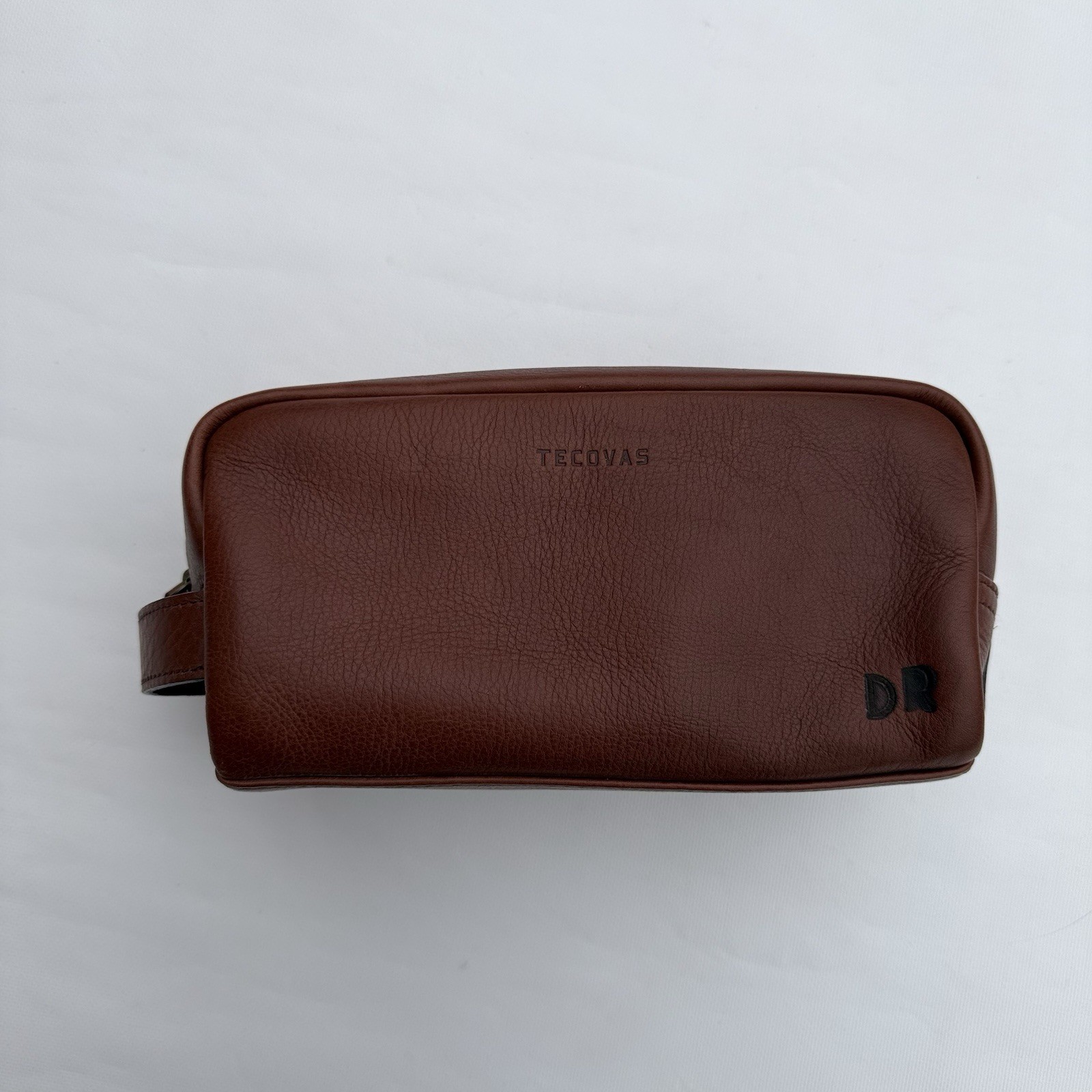 Tecovas Men’s Bartlett Travel Kit Bovine Leather Zip Bag Cognac Handmade 02