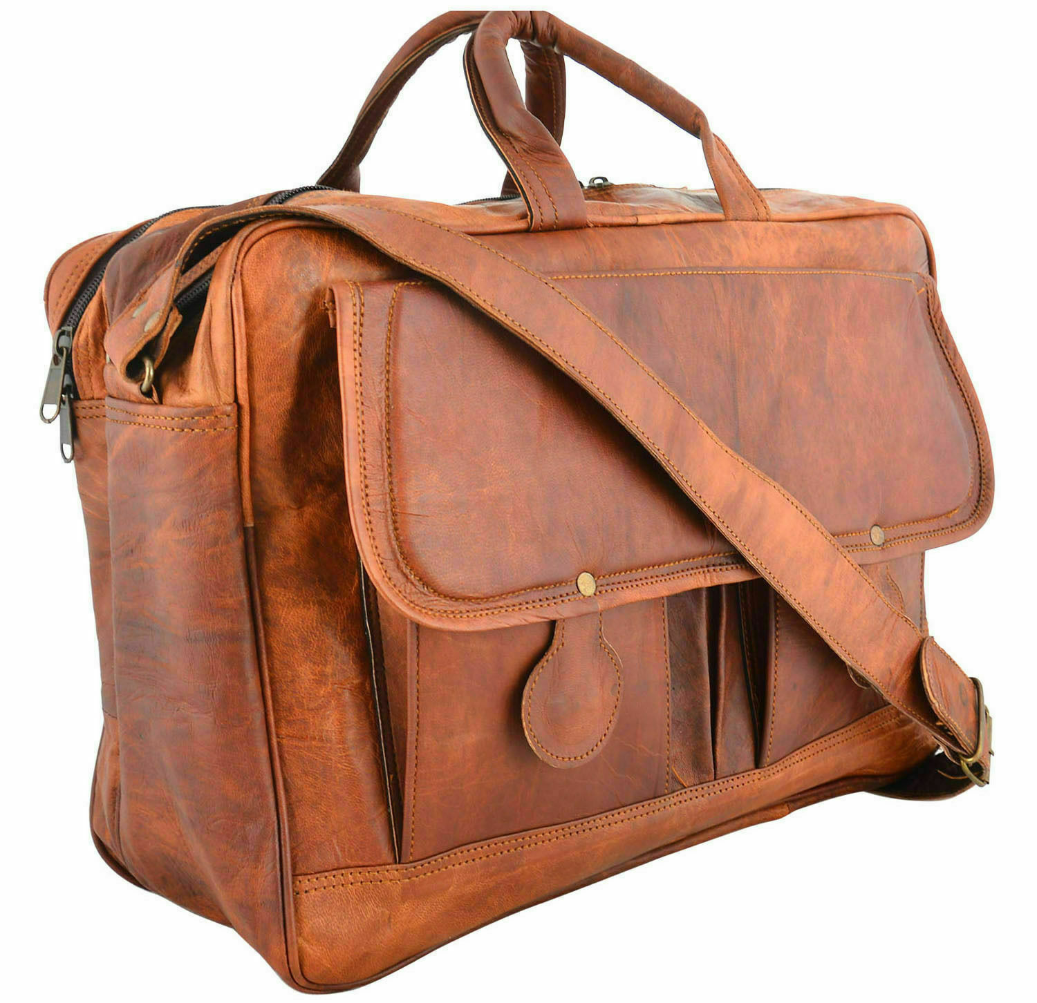 Bag Leather Vintage Shoulder Purse S to L Tote Brown Satchel Handbag Women New