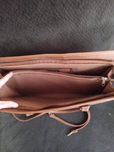 JACKSON EXPANDABLE BROWN LEATHER BRIEFCASE With Detachable Strap