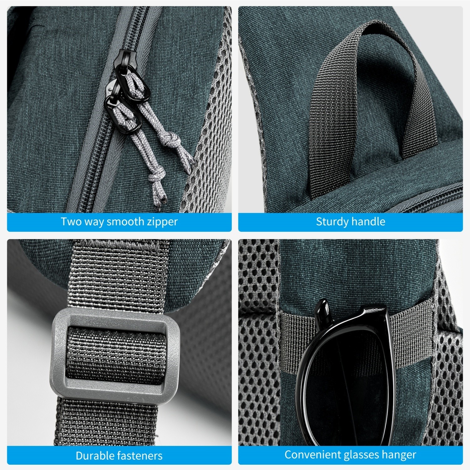 OIWAS Sling Crossbody Bag Casual Shoulder Bag Women Men’s Travel Chest Pack Gray