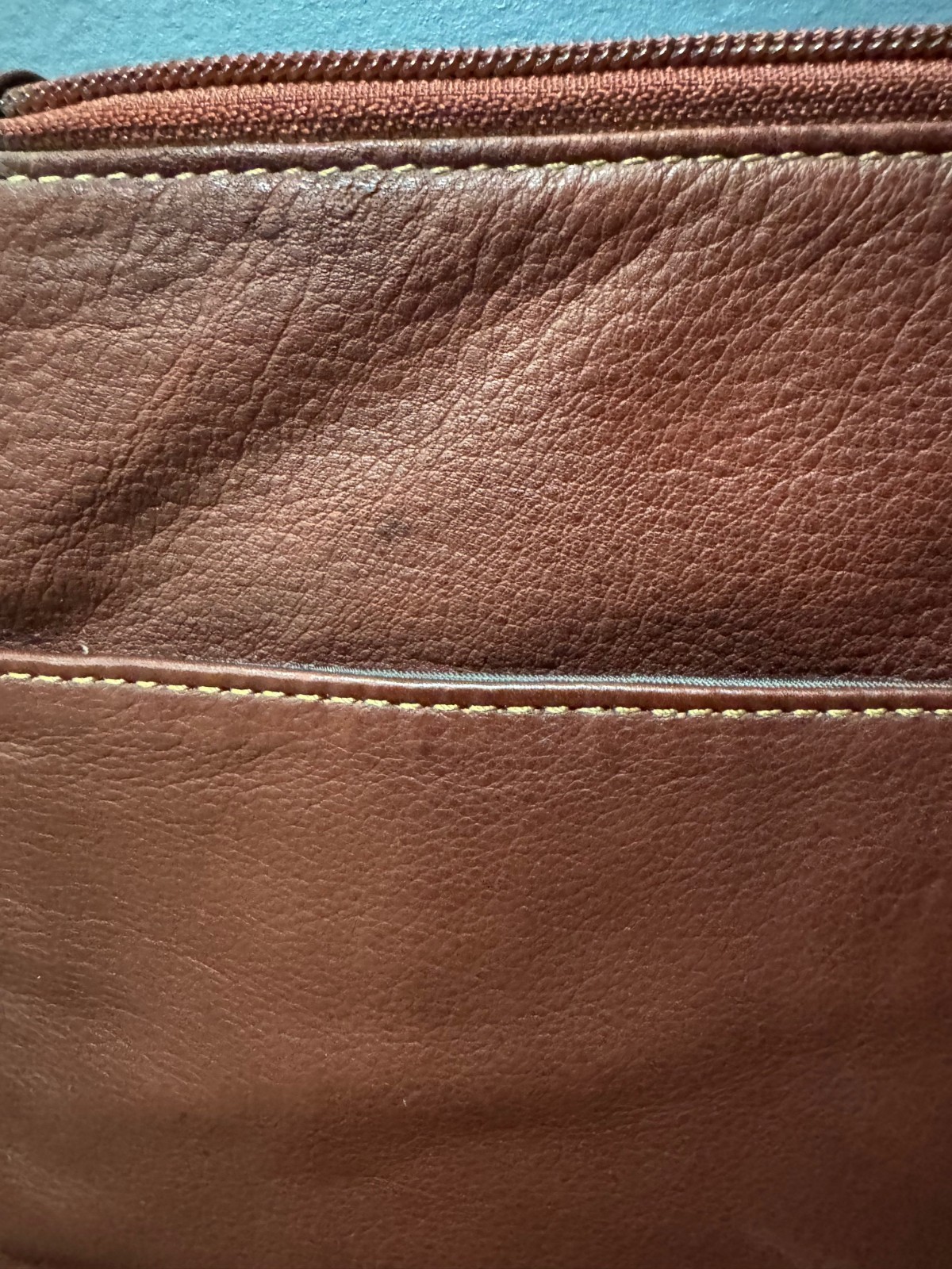 Canyon Outback Attache Leather Document Case Nebraska Huskers Zippered