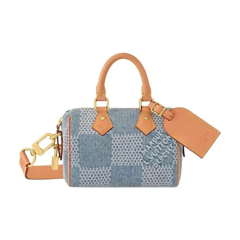 LOUIS VUITTON Nano Speedy Damies Denim 3D Crossbody Bag Men’s 6.7×3.9×4.7 in