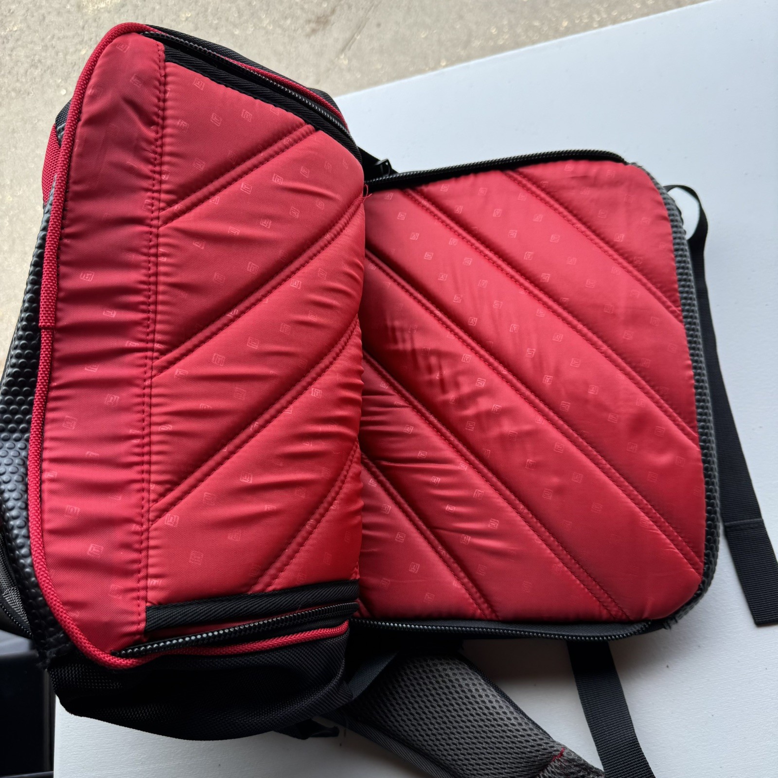 FUL Laptop Backpack 17” Black Red Multi Pocket Travel Work School Bag