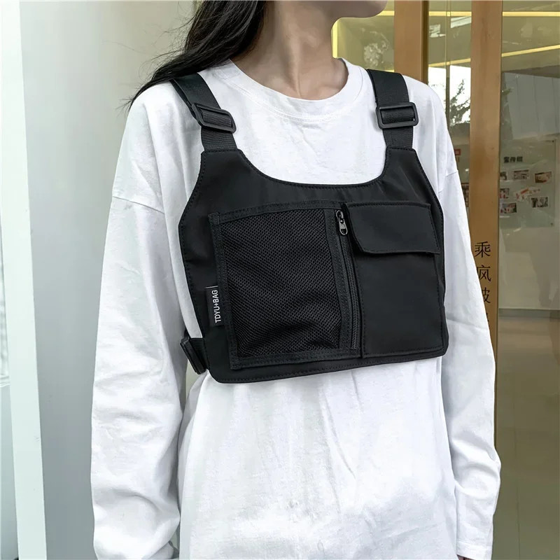 Hip-hop Streetwear Unisex Chest Rig Bag High Quality Nylon Chest Bags Multi-func