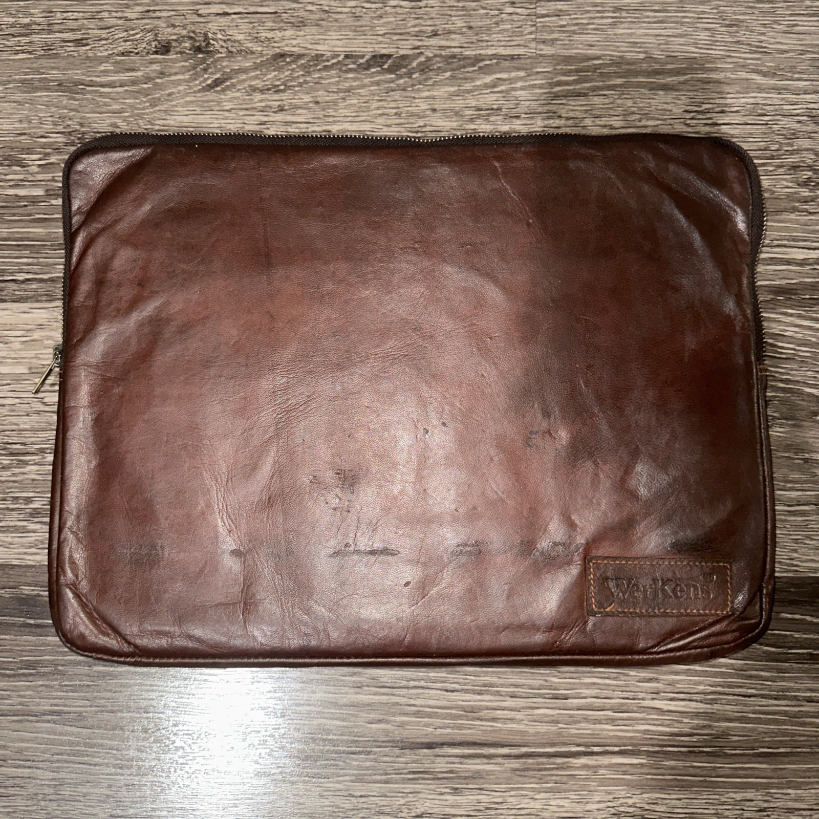 Leather Laptop Sleeve 15″ Case Carry Cover Bag Brown 15″x11″ US seller