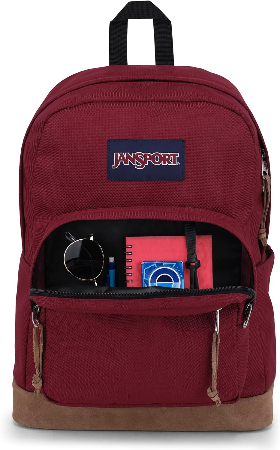 Stylish Red Right Pack Backpack with Padded Laptop Sleeve & Water Bottle Pocket