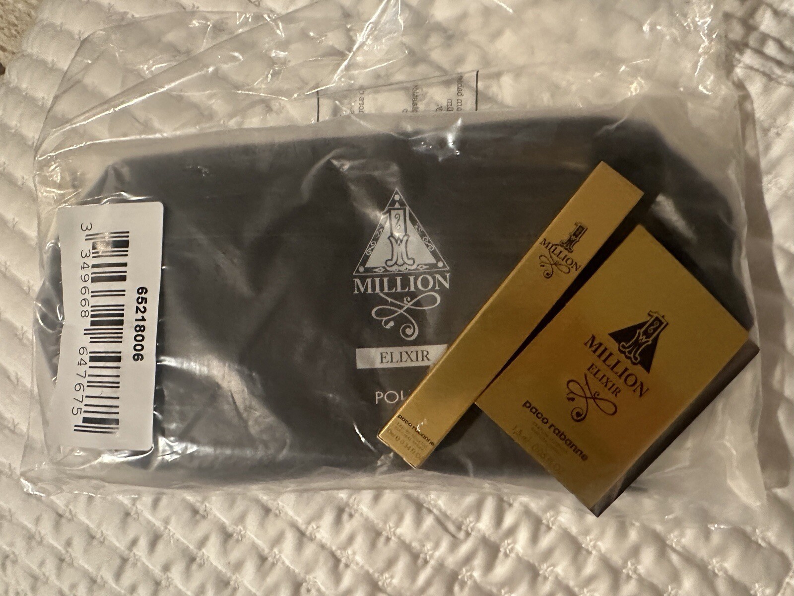 PACO RABANNE 1 MILLION ELIXIR 3pc Set /pouch +eau De Toilette 10ml + Parfum 1.5m