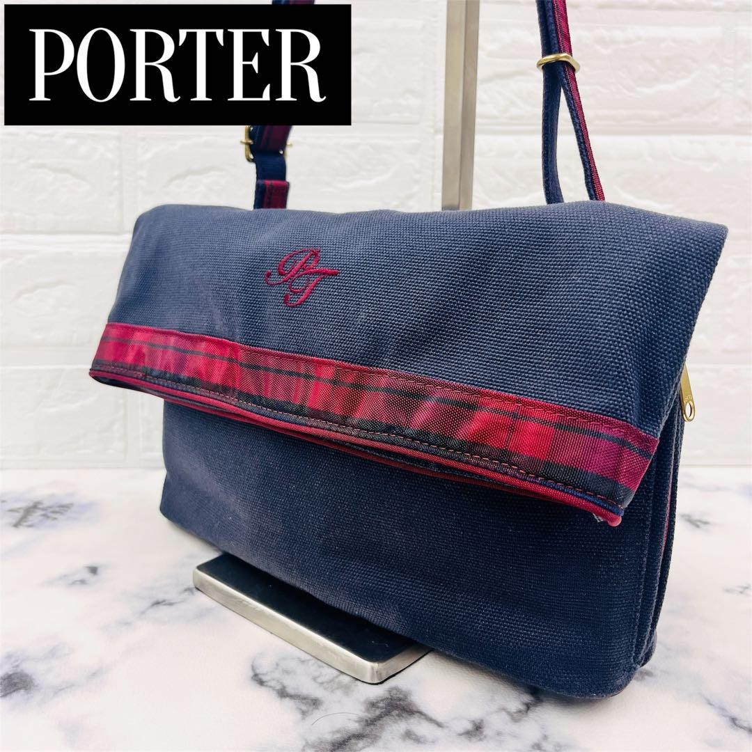 YOSHIDA Bag PORTER Tote Bag Shoulder Bag 2WAY Reversible Navy Japan F/S USED