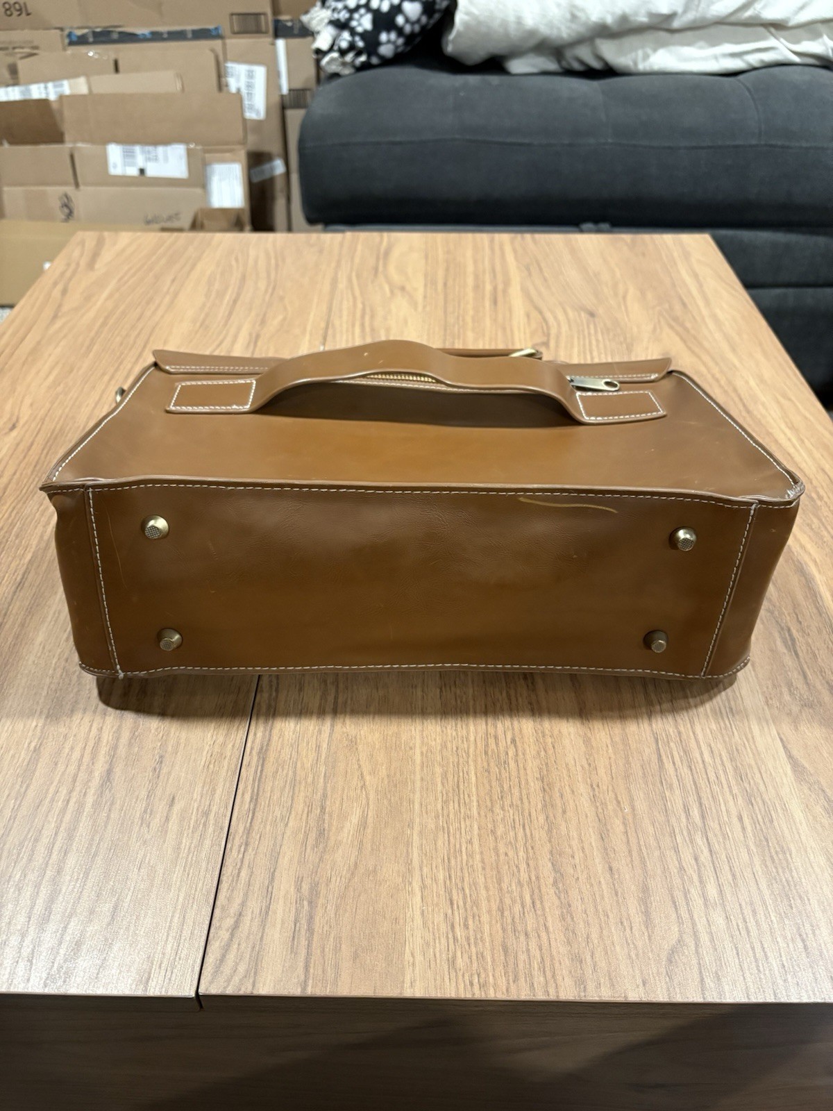 Brown Leather Messenger Bag Briefcase Satchel Laptop Crossbody Mens