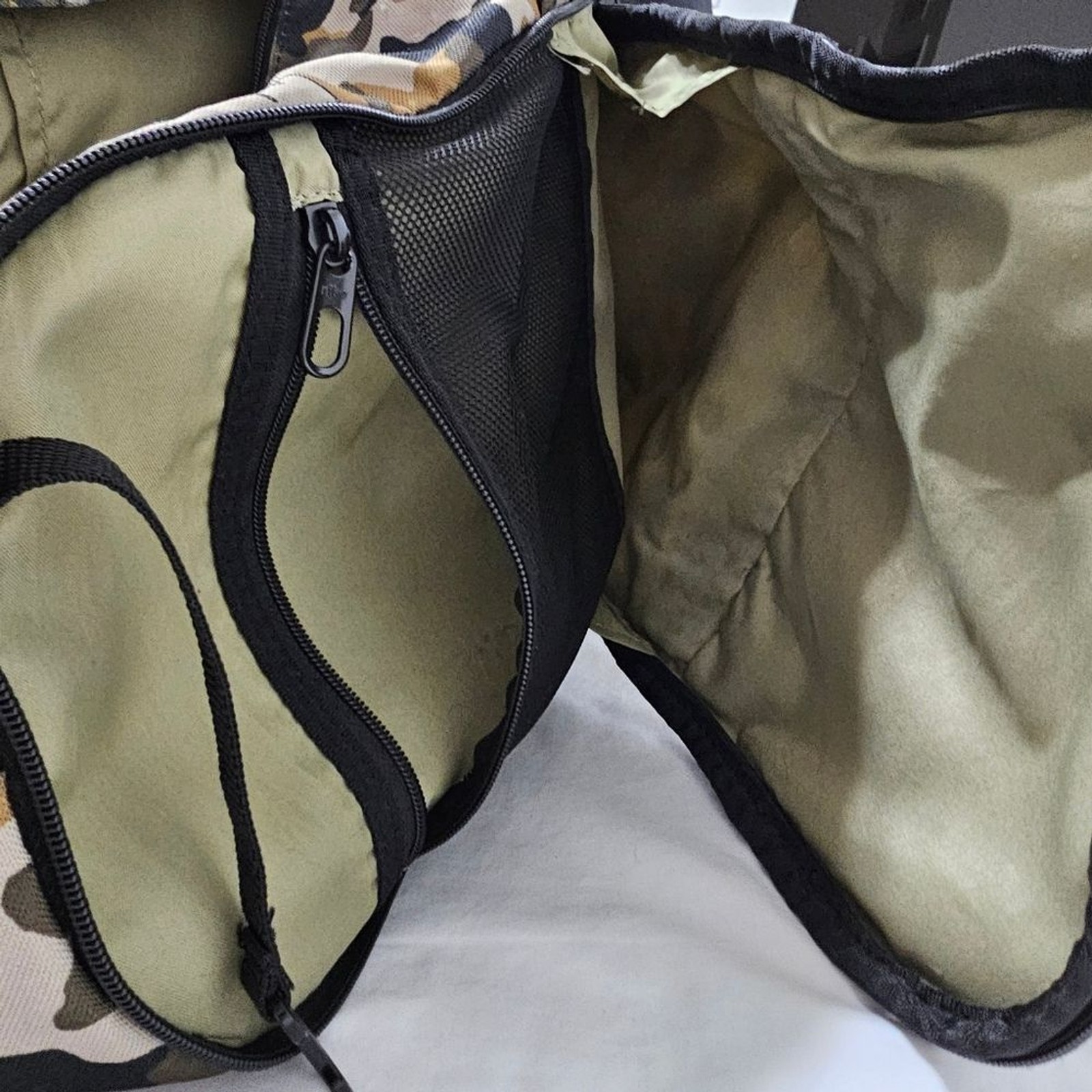 Nike BA5883 Camo Print Backpack – Tan Black White – Durable 100% Polyester